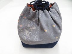 ミナペルホネンハンドメイド ダーツマチのあおりポケット巾着ミニ