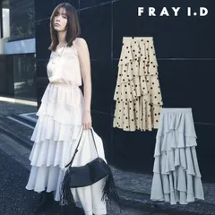 【即納】 フレイアイディー FRAY I.D ボトムス 26春夏 アシメフリルティアードスカート マキシ丈 フレア ドット 無地 fwfs262011