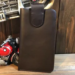 レザー　スマホケース　ベルトポーチ　レザーグッズ　ポーチ　ケース　ベルト　ブラウン　茶色　ダークブラウン