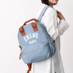 CHLOE クロエ カバン バッグ リュック キッズ バックパック C20867 CH26SB20867 子供 デニム ブルー コットン A4収納可能  旅行 デイリーバッグ マザーズバッグのサムネイル