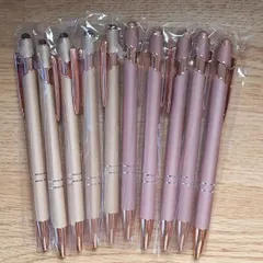 新色販売記念価格！新品 高級感ある  タッチペン付きボールペン 10本(ゴールド5本＋ローズゴールド5本)