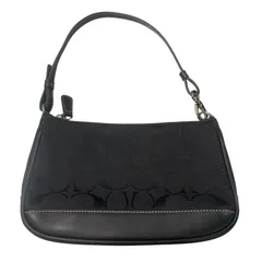 ♪4184 COACH コーチ COACH ハンドバッグ 6094 アクセサリーポーチ シグネチャー 黒 中古