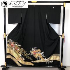 紬着物 抽象枝葉模様 モノトーン しつけ糸 K-5878 - メルカリ
