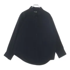 BALENCIAGA (バレンシアガ) 胸ポケット ロゴエンブロイダリー ボタンダウン 長袖シャツ ブラック 621896 TIM39のサムネイル