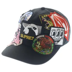 SUPREME (シュプリーム) 25SS Patches 6-Panel パッチズ 6パネル パッチワークデザイン キャップ 帽子 ブラック