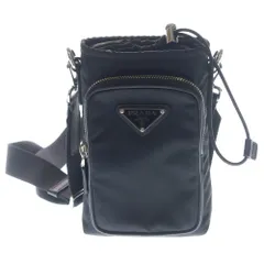 PRADA (プラダ) フォンショルダー 携帯ケース ショルダーバッグ ミニバッグ ブラック テスート 2ZH155 シルバー金具