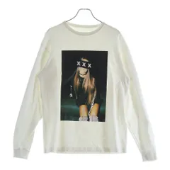 GOD SELECTION XXX (ゴッドセレクショントリプルエックス) アリアナグランデ フォトプリント クルーネックコットン長袖Tシャツ ホワイト