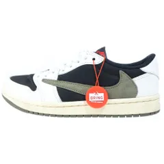 NIKE (ナイキ) ×TRAVIS SCOTT WMNS AIR JORDAN 1 LOW MEDIUM OLIVE トラヴィススコット ウィメンズ エアジョーダン1 ローカットスニーカー レディース  US7/24cm DZ4137-106