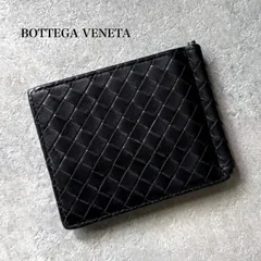 BOTTEGA VENETA ボッテガヴェネタ イントレチャート マネークリップ 二つ折り財布 カーフレザー ブラック 黒 2つ折り財布