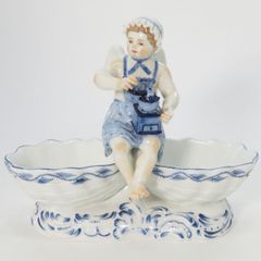 Meissenマイセン /※稀少 1級品 朱金装飾オニオン シュガーポット 蓋物