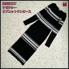 美品♡RESEXXY /リゼクシーリブニットワンピース ボーダー ブラック M