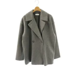 ザラ ZARA コート M グレー テーラードカラー ダブルブレスト ミドル丈 長袖 /OK ■OS 