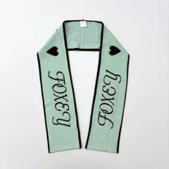 FOXEY フォクシー カシミヤ 100% ロゴ 入り マフラー ミント 系 サイズ 16cm x 156cm 位 804-0030のサムネイル