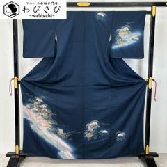 紬着物 抽象枝葉模様 モノトーン しつけ糸 K-5878 紬着物 抽象枝葉模様 モノトーン しつけ糸 K-5878 - メルカリ