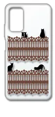 【新品未使用】Redmi 9T シャオミ クリア ハードケース 猫 ねこ ネコ おさんぽ 黒猫ブラウンレース スマホケース スマホ 携帯ケース クリアケース
