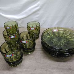 アンバー 琥珀色カットガラス食器 39点セット - メルカリ