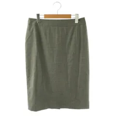 セオリーリュクス theory luxe スカート 膝丈 ストライプ タイト ウール 42 グレー /HK ■GY06