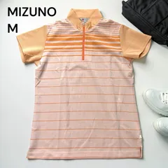 美品　MIZUNO ミズノ　レディース　Tシャツ　ボーダー　オレンジ　スポーツ　テニス　ランニング　Mのサムネイル