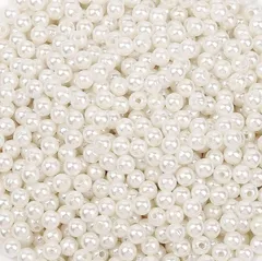 BetterJonny パールビーズ 約1030個 手芸用 ラウンド 丸玉 穴付き ホワイト ハンド パーツ 箱入り 手芸材料 手作り 素材 (6mm 両穴)