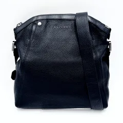 BVLGARI（ブルガリ）オクト ショルダーバッグ ブラック レザー シルバー金具 斜め掛け メンズ レディース ユニセックス【中古】 BVLGARI - ブルガリ BVLGARI 斜め掛け ショルダーバッグ レザー