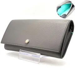 【静寂に光を仕込む】 TIFFANY＆CO　コンチネンタルウォレット 長財布 ティファニーブルー バイカラー 12カード　グレーのサムネイル