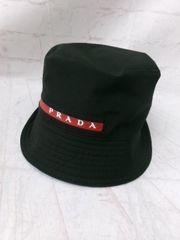PRADASPORT バケットハット ナイロン ラバーロゴ赤 ヴィンテージプラダ