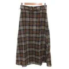 ザラ ZARA trf collection 美品 スカート 黒 ブラック 茶 ブラウン チェック柄 マキシ丈 /IL ■ECA001