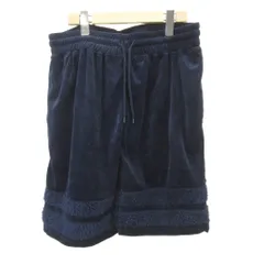 ナノユニバース nano universe ナノ・ベース nano BASE ショートパンツ L 紺 ネイビー ショート丈 ベロアドローストリング 裾起毛ライン /KV ■GY99のサムネイル