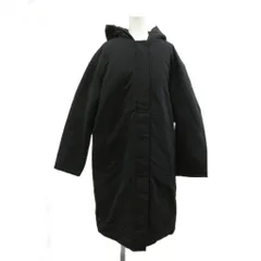 ユニクロ UNIQLO ハイブリッドダウンコート コクーン L 黒 ブラック フーデッド 長袖 無地 /YU ■ECE004