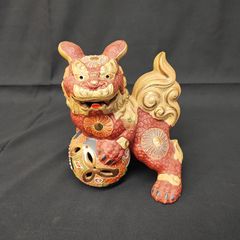 陶器製 獅子 置物 一対my01 - メルカリ