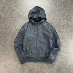 CPC Works Traditional Ciaopanic Real Leather Jacket チャオパニック 本革 レザージャケット パーカ フード ジップアップ ピッグスキン ダブルジップ メンズのサムネイル