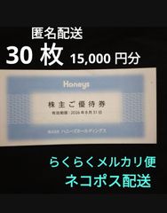 匿名配送：ハニーズ 株主優待 15000円分 ハニーズホールディングス