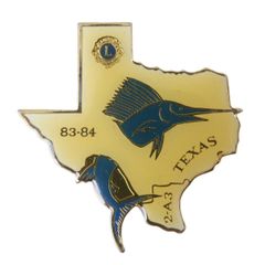 LIONS CLUB 라이온스 클럽 배지 83-84 2·A3 TEXAS Sailfish 46.5×47.3(mm) NT B랭크