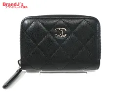 未使用 シャネル CHANEL クラシック ジップ コインパース コインケース カードケース キャビアスキン AP0216 ブラック  /34713