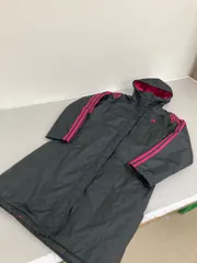 送料無料★adidas climastorm アディダス★ベンチコート　中綿ロングジャケット　スポーツコート★黒ピンク　ブラック★レディース　Lサイズ　#80421sgr3
