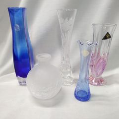 青いガラス花瓶2個セット高さ25㎝ - メルカリ
