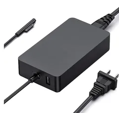 【新着商品】高耐久ABS素材 四重安全保護 Pro10/9/8/X/7/6/5/4/3/Book/Laptop/Go全シリーズ対応 Surface 1年品質 Surface DCケーブル付属 1706/1800/2062対応 5V1A同時充電 USB-A 15