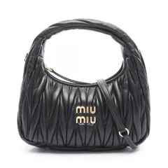 2026年最新】MIU MIU レザー ホーボー バッグ ブラックの人気アイテム