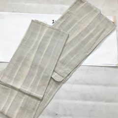 春*布様 未使用 さく研究所☆綿麻単衣 定価4万超 バイカラー フリル