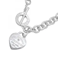 ★SALE【6jdb0408-05】ティファニー ネックレス リターントゥ/ハートタグ/トグル 1PD シルバー925 ダイヤモンド【中古】レディース