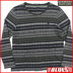 BURBERRY BLACK LABEL バーバリーブラックレーベル ロンT シャツ L 総柄 ボーダー カットソー 長袖メンズ Tシャツ_カットソーサイズL一覧←SEULB屋着古← TY4454
