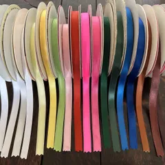 【在庫処分】9ミリ両面サテンリボン　1m/60円お好きな長さでカットします　10cm単位OK