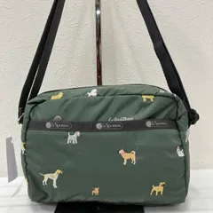 1937　LeSportsac　レスポートサック　ダニエラクロスボディ　ブリードオブドッグ　刺繍　犬　いぬ　イヌ　ドッグ　カーキ　オリーブ　グリーン　レディース　軽量　カジュアル　シンプル　小さめ　ミニ