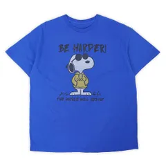 スヌーピー SNOOPY 00s 2000年代 プリントTシャツ キャラクター ピーナッツ 半袖 USA ヴィンテージ アメリカ 古着 メンズ カットソー ブルー 青 L-XL相当【中古】