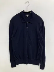 UNIQLO ユニクロ ポロシャツ S ネイビー 無地 長袖
