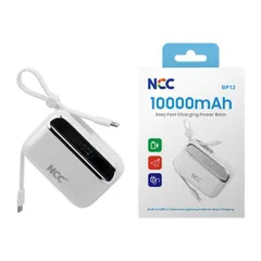 未開封品 モバイルバッテリー 10000mAh ケーブル 内蔵 Lightning Type-c iphone 充電 NCC パワーバンク BP12 軽量 小型 スマホ充電器