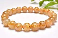 【１点物】金運向上！ ゴールドタイチンルチルクォーツ　8.5mm　ブレスレット パワーストーン 天然石 _MC8231
