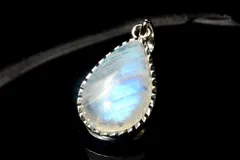 【１点物】AAAシラー光彩☆シルバー925 ブルームーンストーン　14x9mm　ドロップ ペンダントトップ パワーストーン 天然石 _PD1394