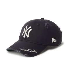 [即納]NEWERA ニューエラ 9TWENTY MLB Visor Logo バイザーロゴ ダメージ ニューヨーク･ヤンキース ネイビー　CAP 調節可能 メンズ　プレゼント ギフト 贈り物