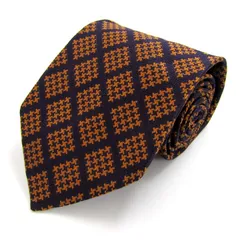 ダンヒル ブランド ネクタイ チェック柄 格子柄 シルク PO メンズ ネイビー Dunhill 【中古】